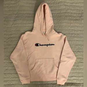 pink champion hoodie